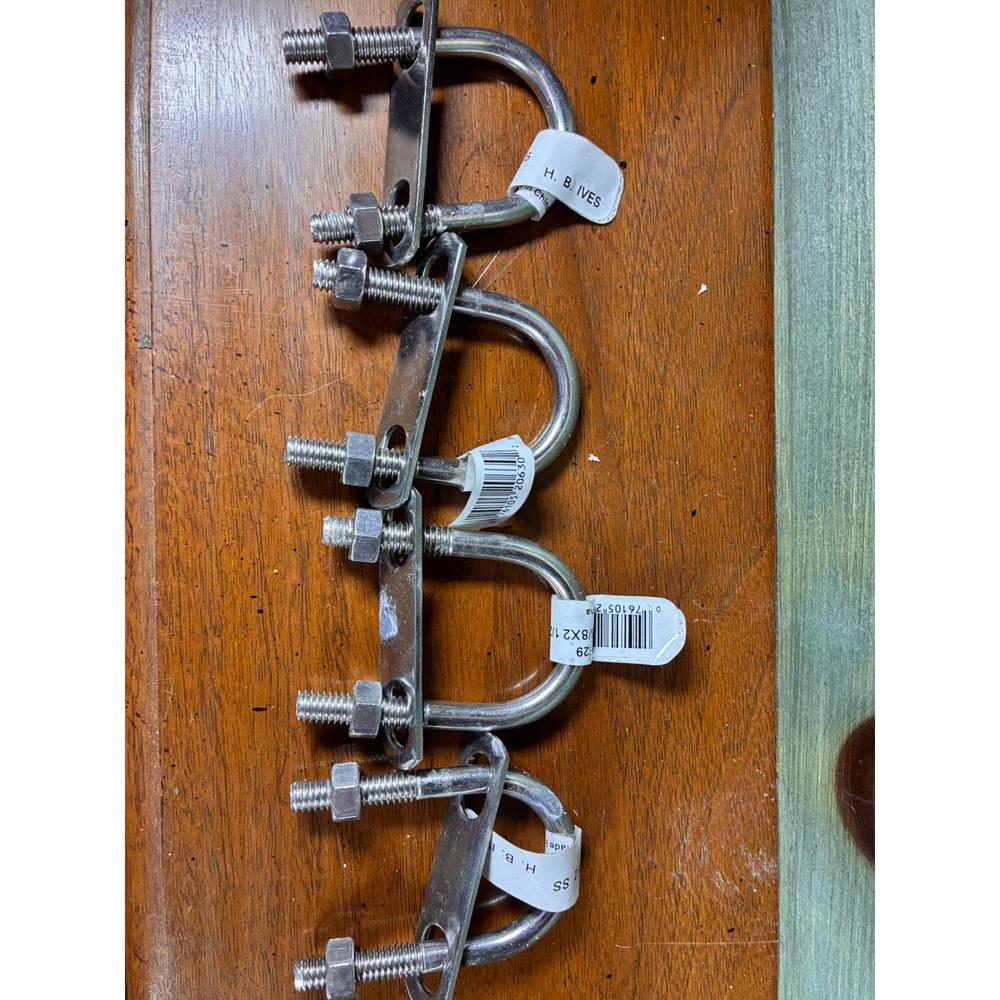 H. B. Ives U-Bolt Hardware Unisex OS Silver New Stainless Steel 5/16x1-3/8x2-1/2